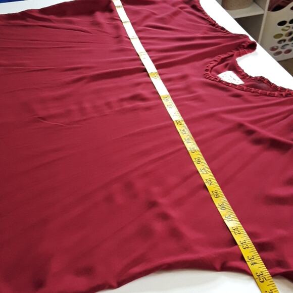 Womens Sz L Burgundy Boxy Oversized Coverup Beachy Swim Caftan Style Top - Picture 9 of 11